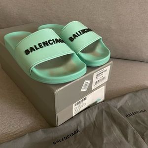 Balenciaga Logo Sports Pool Slides